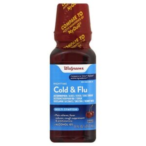 Walgreens Cold & Flu Nighttime Cherry - 8.0 fl oz