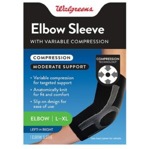 Walgreens Elbow Sleeve with Variable Compression + Moderate Support Large-XLarge - 1.0 ea