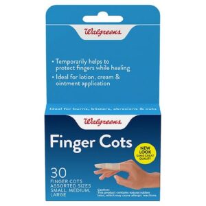 Walgreens Finger Cots, Assorted Sizes Small - 30.0 ea