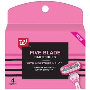 Walgreens Five Blade Cartridges with Moisture Halo - 4.0 ea