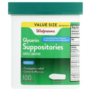 Walgreens Glycerin Adult Suppositories - 100.0 ea