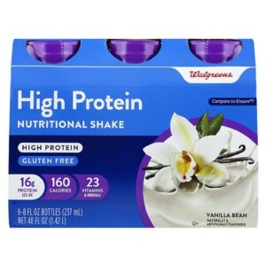 Walgreens High Protein Nutritional Shake Vanilla Bean - 8.0 oz x 6 pack