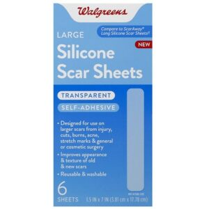 Walgreens Large Silicone Scar Sheets Odorless, Transparent - 6.0 ea