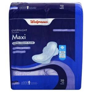 Walgreens Maxi Pads, Overnight - 20.0 ea