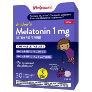 Walgreens Melatonin 1mg Grape Chewable Grape - 30.0 ea