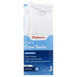 Walgreens Men's Diabetic Crew Socks XL - 3.0 pr