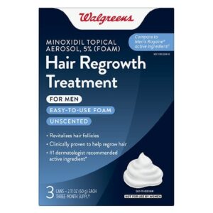 Walgreens Minoxidil Topical Aerosol 5% (Foam), Hair Regrowth Treatment for Men - 2.11 oz x 3 pack