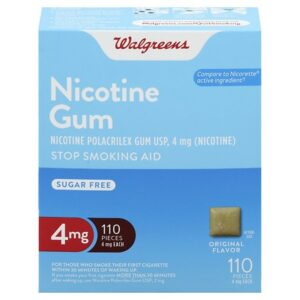 Walgreens Nicotine Gum, 4mg Original - 110.0 ea