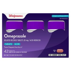 Walgreens Omeprazole Delayed Release Tablets 20 mg, Acid Reducer - 42.0 ea