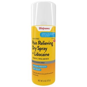 Walgreens Pain Relieving Dry Spray + Lidocaine - 4.0 oz