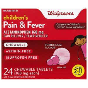 Walgreens Pain & Fever Dissolving Tablets Bubblegum - 24.0 ea