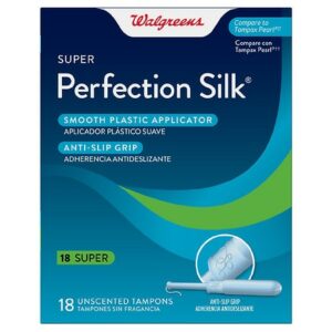 Walgreens Perfection Silk Tampons Unscented, Super - 18.0 ea