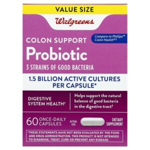 Walgreens Probiotic Colon Support Dietary Supplement Capsules - 60.0 ea