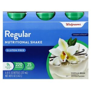 Walgreens Regular Nutritional Shake Vanilla Bean - 8.0 oz x 6 pack