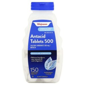 Walgreens Regular Strength Antacid/Calcium Supplement Chewable Tablets Peppermint - 150.0 ea