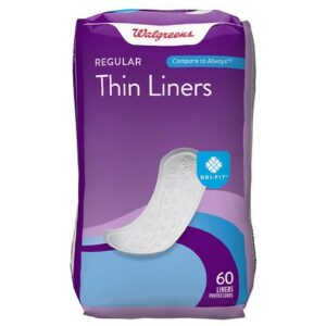 Walgreens Regular Thin Liners Unscented, Regular - 60.0 ea