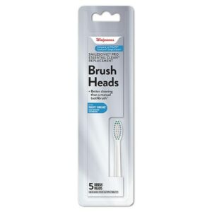 Walgreens Smile Sonic Essential Clean Replacement Brush Heads - 5.0 ea