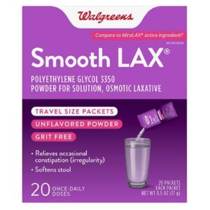 Walgreens SmoothLax Polyethylene Glycol 3350, Powder for Solution, Osmotic Laxative - 0.5 oz x 20 pack