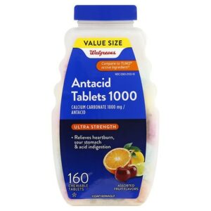 Walgreens Ultra Strength Antacid/Calcium Supplement Chewable Tablets Assorted Fruit - 160.0 ea