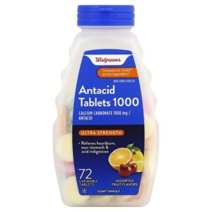 Walgreens Ultra Strength Antacid/Calcium Supplement Chewable Tablets Assorted Fruit - 72.0 ea