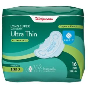 Walgreens Ultra Thin Long Super Maxi Pads Unscented - 16.0 ea