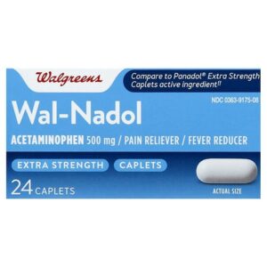 Walgreens Wal-Nadol Acetaminophen 500 mg Pain Reliever/Fever Reducer Caplets - 24.0 ea