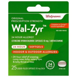 Walgreens Wal-Zyr 24 Hour Allergy Liquid Capsules - 25.0 ea