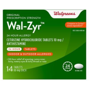 Walgreens Wal-Zyr Cetirizine Hydrochloride Tablets - 14.0 ea