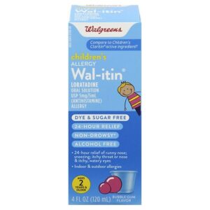 Walgreens Wal-itin Children's Allergy Liquid Dye & Sugar Free Bubble Gum - 4.0 oz