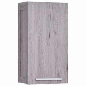 Wall Mounted Bath Cabinet Oslo 1 Door 1 Shelf Washed Gray Oak