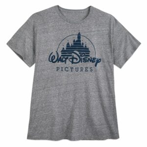 Walt Disney Pictures Logo T-Shirt for Men Gray Extended Size