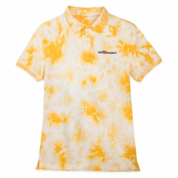 Walt Disney World Tie-Dye Polo Shirt for Men Slim Fit Yellow