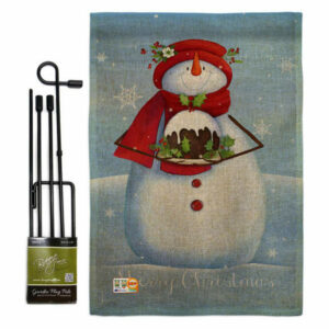 Warm Wish Snowman Winter Christmas Garden Flag Set