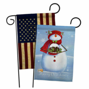 Warm Wish Snowman Winter Christmas Garden Flags Pack