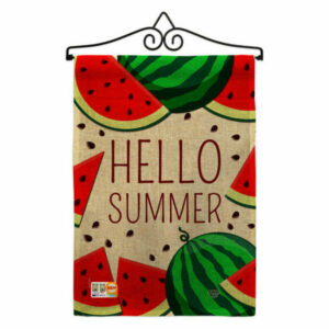 Watermelon Summer Burlap Garden Flag Set Wall Hanger Double-Sided 13x1