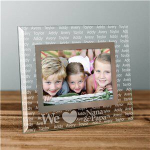 We Love. Personalized Glass Picture Frame