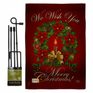 We Wish You Winter Christmas Garden Flag Set