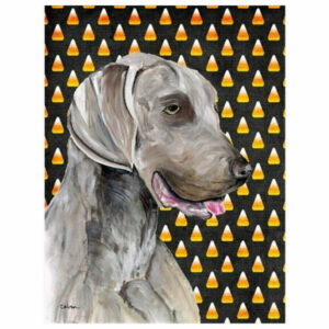 Weimaraner Candy Corn Halloween Portrait Flag Garden Size