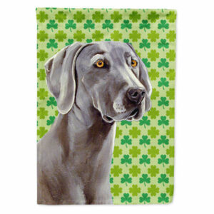 Weimaraner St. Patrick's Day Shamrock Portrait Flag Garden Size