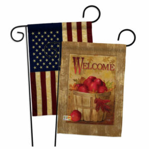 Welcome Apple Basket Food Fruits Garden Flags Pack