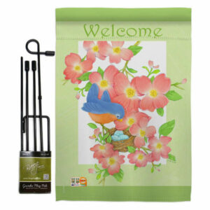 Welcome Blue Bird Inspirational Sweet Home Garden Flag Set