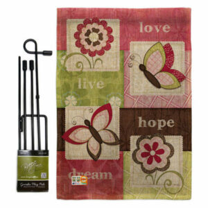 Welcome Butterfly Floral Inspirational Sweet Home Garden Flag Set