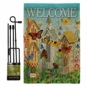 Welcome Butterfly Houses Inspirational Sweet Home Garden Flag Set