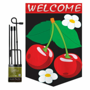 Welcome Cherries Food Fruits Garden Flag Set