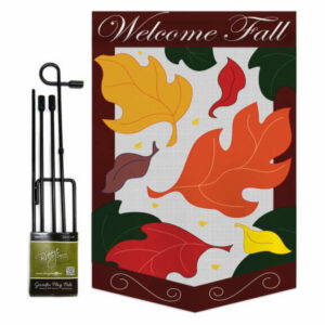 Welcome Fall Leaves Garden Fall Harvest & Autumn Garden Flag Set