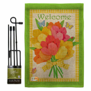 Welcome Flower Bouquet Inspirational Sweet Home Garden Flag Set