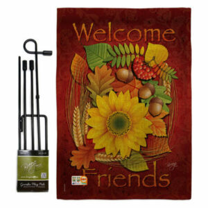 Welcome Friends Fall Fall Harvest & Autumn Garden Flag Set