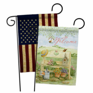 Welcome Garden Bench Inspirational Sweet Home Garden Flags Pack