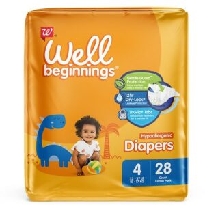 Well Beginnings Premium Diapers Size 4 - 28.0 ea