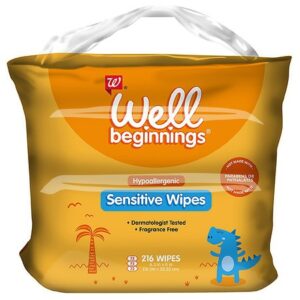 Well Beginnings Sensitive Skin Baby Wipes - 216.0 ea